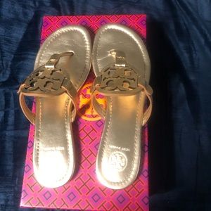 Rose Gold Tory Burch slides 7.5